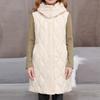 Long Vest Women Sleeveless Hooded Fall Winter Button Down Zip UpVests Jacket Outwear