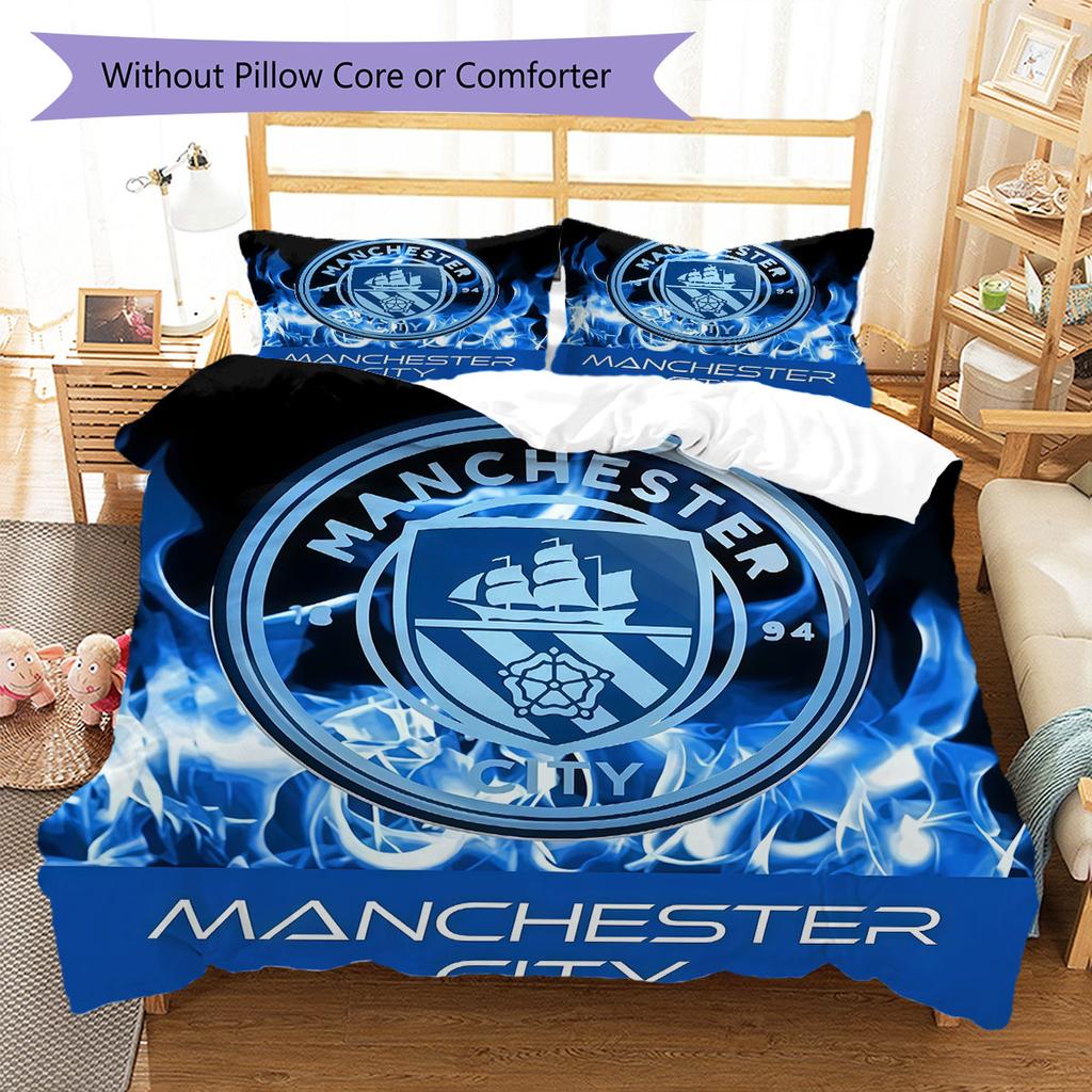 Morbida Coperta MCFC Set Biancheria da Letto Trapunta Copripiumino Federa Decorazione per la Casa Regalo di Compleanno (1 * copripiumino + 2 * federa, senza nucleo)