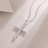 Pendente Croce Moissanite di Alta Qualità per Argento Sterling 925 Placcato Oro 18K Gioielli alla Moda Certificato GRA Uso Quotidiano Regalo