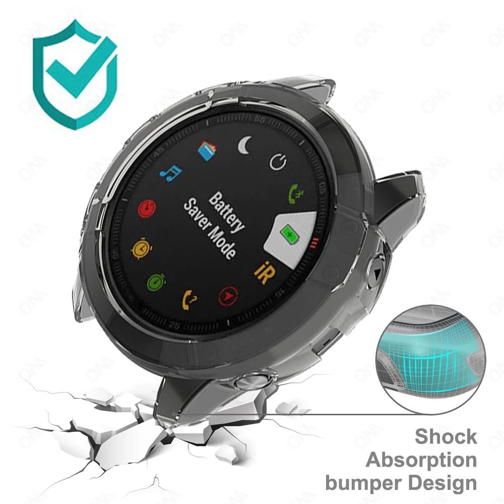 Soft TPU Case Cover For Garmin Fenix 7 7S 7X 6 6S 6X Pro 5S 5 5X Plus Smart Watch Protection Case Frame Cover Bumper Shell