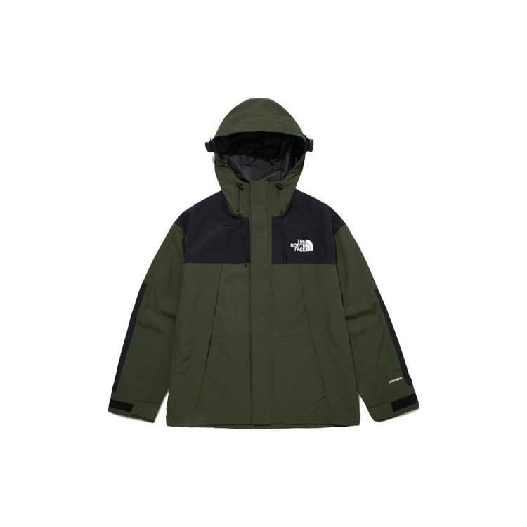 The North Face Windbreaker Jackets Unisex Dark Olive Green Hooded Moderate NJ2HM54C