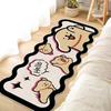 Adorable Cartoon Kids' Faux Cashmere Non-Slip Rug - Soft & Dirt-Resistant for Bedroom or Balcony