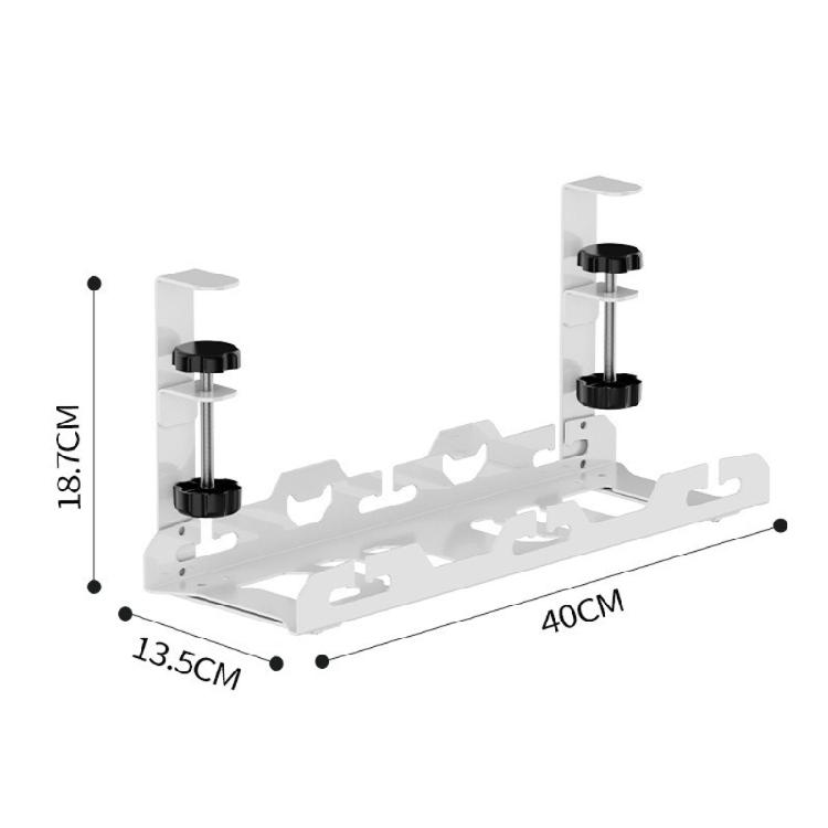 Under Desk Cable Management Tray, No Drill Iron Desk Cable Organizers, Wire Management Tray Cable Management Rack