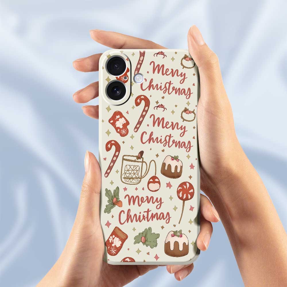 For iPhone 17 Case Christmas Snowman Pattern Printing Straight Edge TPU Phone Back Cover