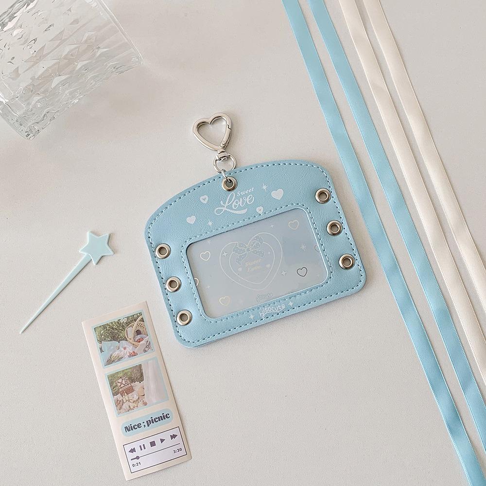 DIY Ballet Ribbon Korean Photocard Holder With Keychain Idol Card Display Protector  Card Decor