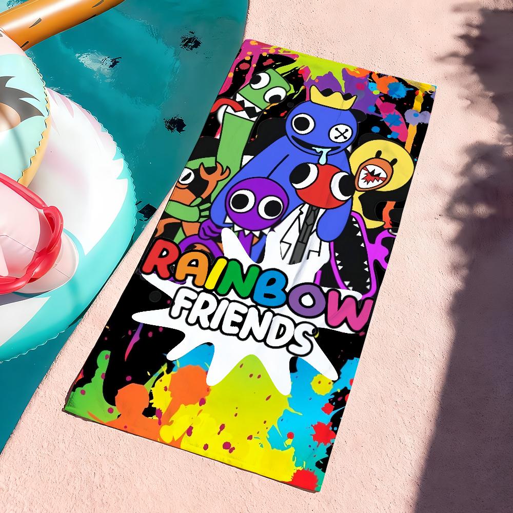 Cartoon R-Rainbow-Friends Colors Towel Quick Dry Soft Yoga Swimming Fitness Mountain Climbing Large Beach Towels
