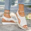 Womens Sandals Hollow Platform Sandals  Fish Mouth Women's Shoes Outdoor Beach Wedges Sandal Woman Footwear Women Retro Casual