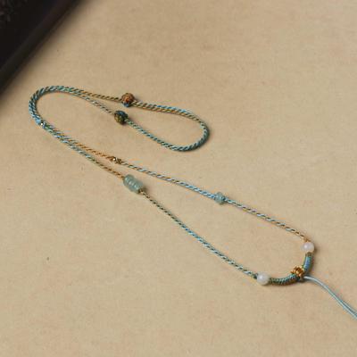 Verlaufende Perlen- & Jade-Anhänger Lanyard-Halskette