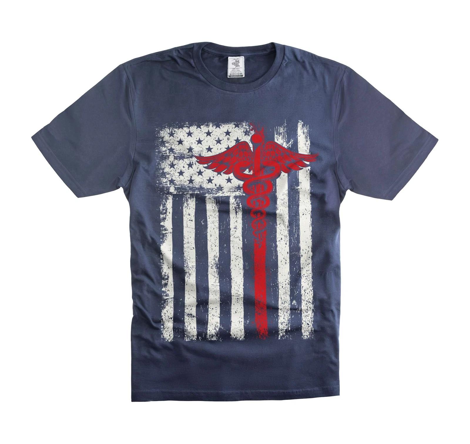American Medical Flag Shirt Patriotic Shirts Nurse Doctor Shirts RN EMT Shirts M