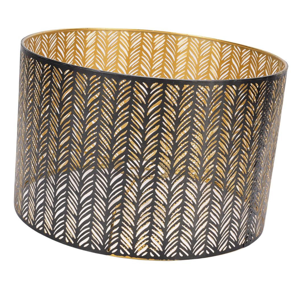 Metal Lampshade E14 E27 Iron Cylinder Shape Hollow Out Leaf Decorative Lamp Shade for Table Wall Ceiling Lamp Black and