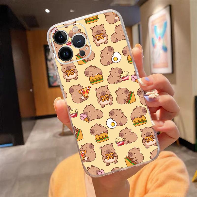 cartoon Cute capybara Phone Case Carcasa Funda For iPhone 17 Pro Max Air 16 15 14 13 Pro Max 15 16 Pro 15Plus Case