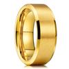 Simple 8MM Men Gold Color Stainless Steel Rings Black Carbon Fiber Matte Finish Engagement Ring For Men Wedding Band Jewelry