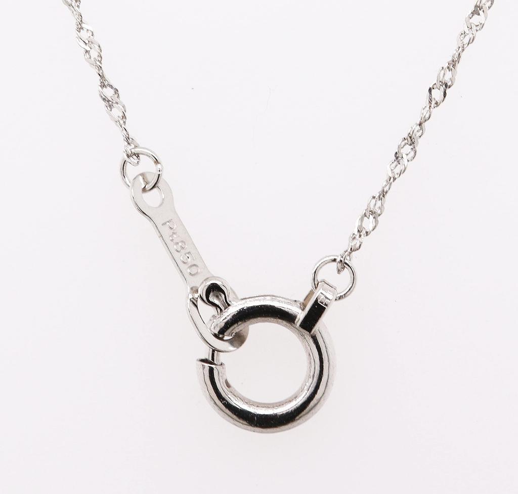 Pure Platinum Carat Pendant Necklace with Platinum 850 Chain [KASHIMA] 1.5 3-Stone [April Birthstone]