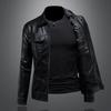Men's Slim Fit Lapel Motorcycle Leather Jacket - Autumn/Winter 7965