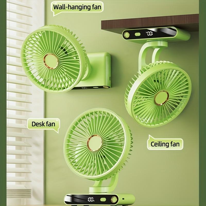 Desktop Portable Handheld Fan,2000Mah Rechargeable Fan Features Five Speed Settings, Night Light Option, And a Digital Display