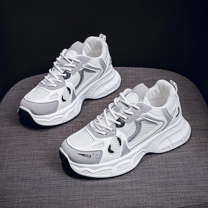 Dad shoes new autumn breathable mesh sneakers thick sole heightening casual shoes running shoes