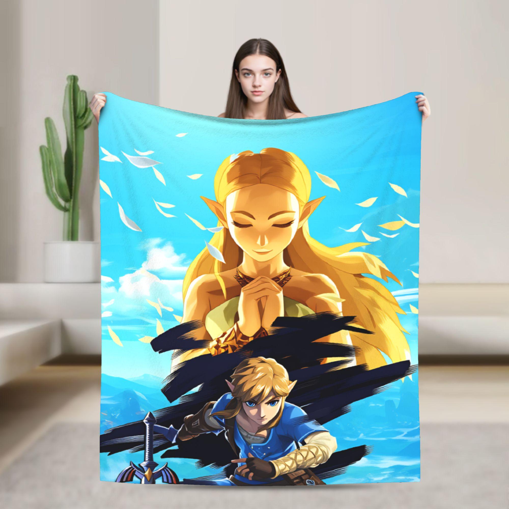 

Soft Blanket Travel Z-Zeldas Green Hero Stained Glass Link Throw Blanket Flannel Bedspread For Couch Bed Funny Sofa Bed Cover 75cmx90cm