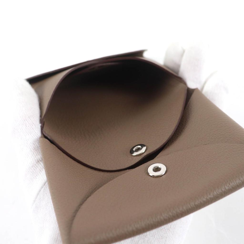 Pristine HERMES Coin Case Calvi Duo Card Case Evercolor Leather Women Used