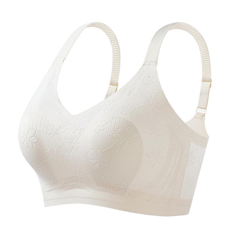 

Plus Size Wire-Free Minimizing Bra for Large Busts - Ultra-Thin, Side Support, Gathering Design M (90-100 Jin, 75BCD) шампанского