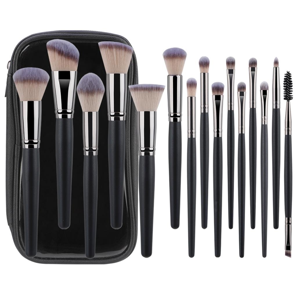 13/15 Makeup Brush Set Cangzhou Loose Powder Brush Foundation Eyeshadow Brush with Transparent Waterproof Brush Bag Beauty