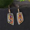 New Retro Leather Pattern Fashion Personality Camouflage Leopard Print Symmetrical Women's Earrings Wholesale