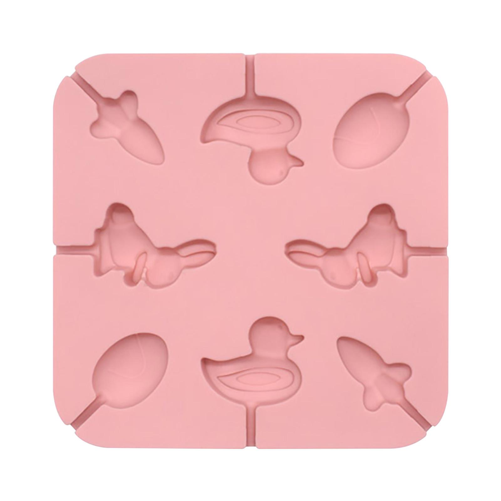 Eggs Lollipop Easter Carrot Silicone Eggs Rabbit Chocolate Cake Mould Funnel Cakes compatible with Machines розовый