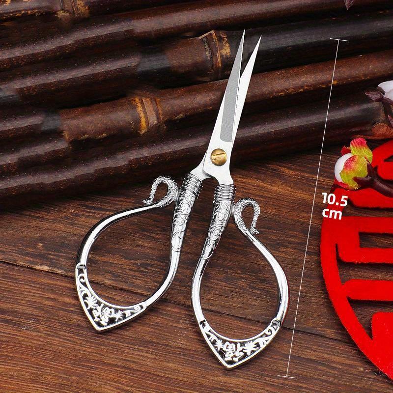Zinc alloy Ruyi small scissors handmade paper-cutting household stainless steel scissors cut wire cut ribbon scissors pointed scissors