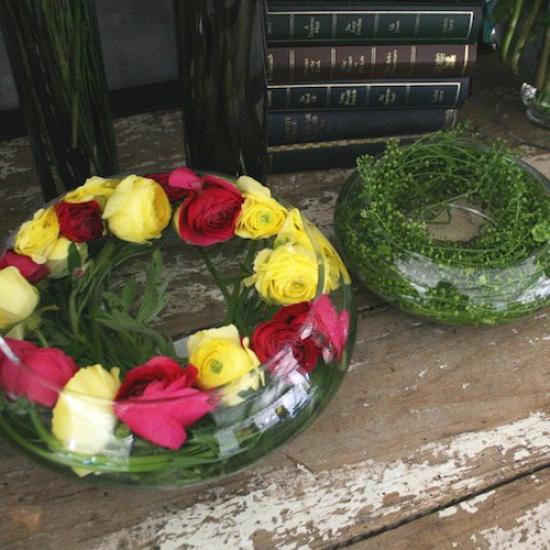 Dulton Skleněná váza Malá velikost "BOLA PLANA" CK1474-3, Průhledná,