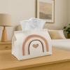 1pc Minimal Rainbow Tissue Holder - Stylish Tissue Dispenser with Soft Pastel Arch, Made from Sturdy Polyester Fabric for Home, Events, Vehicle, Kitch