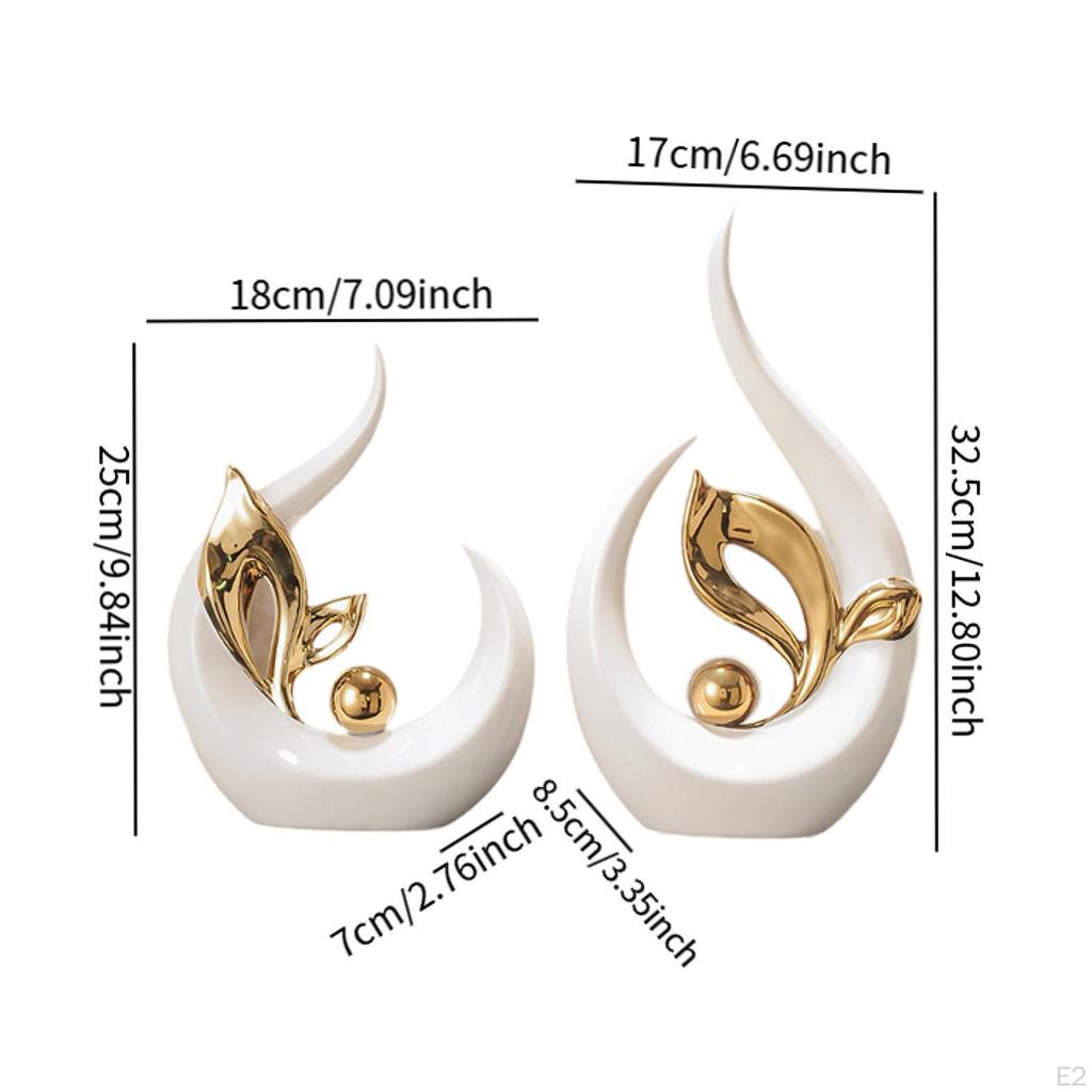 2 Peças Estátua Abstrata Escultura Moderna Coleções Artesanato Fino Lembrança Obra de Arte Figura de Resina