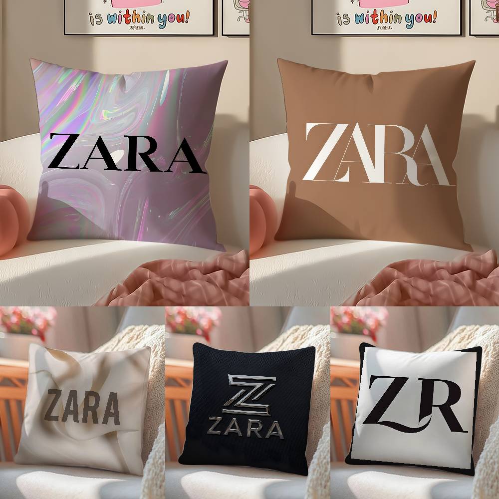 Fast Fashion Elegant Design ZARA-A Pillow Case Anti-dustmite Pillowcase Invisible Zipper Silky Short Plush Sofa Cushion Cover