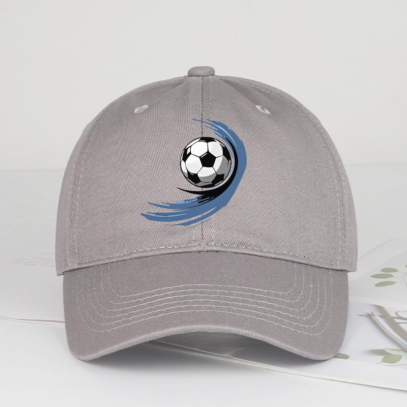 Dynamic Soccer Ball Print Baseball Cap Men Women Vintage Washed Cotton Adjustable Dad Hat Football Fan Sports Sun Hat
