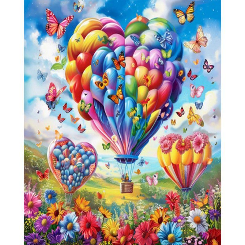 CHENISTORY Oil Painting By Numbers On Canvas,Hot Air Balloon,Paint Kit,Landscape,Handpainted,Pictures By Numbers,Decorative Gift