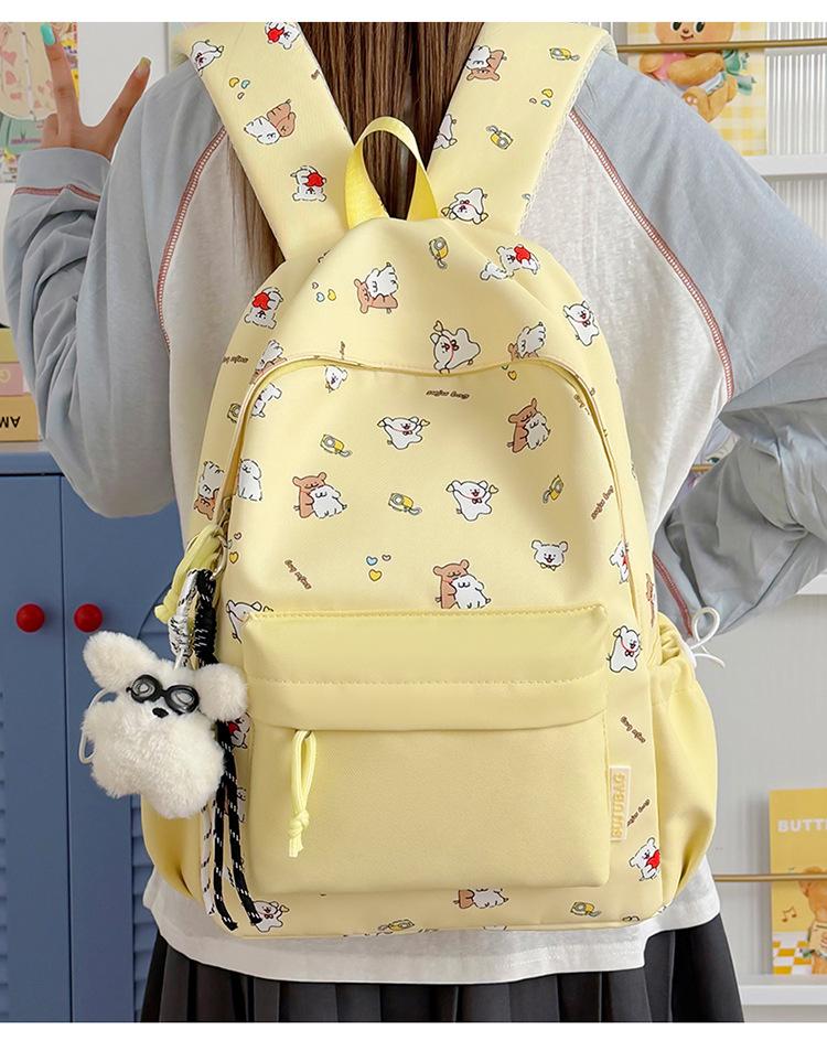 Schoolbag Japanese isn't cute printed student backpack niche high value color matching large capacity schoolbag small backpack