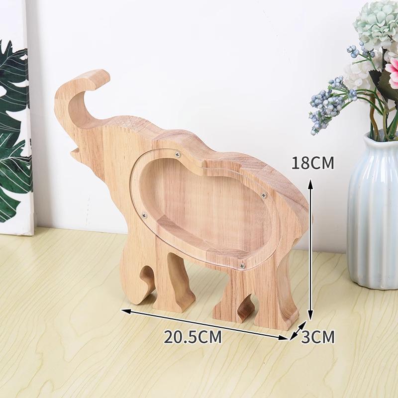 Wooden Piggy Bank Ornament - Creative Internet Celebrity Savings Jar & Home Decoration