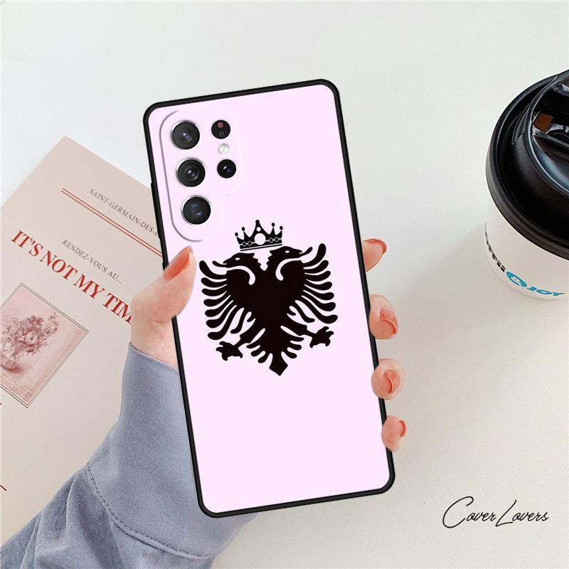 Albanian Flag Eagle phone case For Samsung Galaxy S24 S25 S23 S22 Ultra Note 10 20 Plus S20 S21 FE Cover