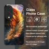 Aesthetic Phoenix Fire Feather Pattern Tempered Glass Phone Case for Huawei Nova 13 Pro 12 11 SE 10 P60 P40 Mate 40 50 60 Cover