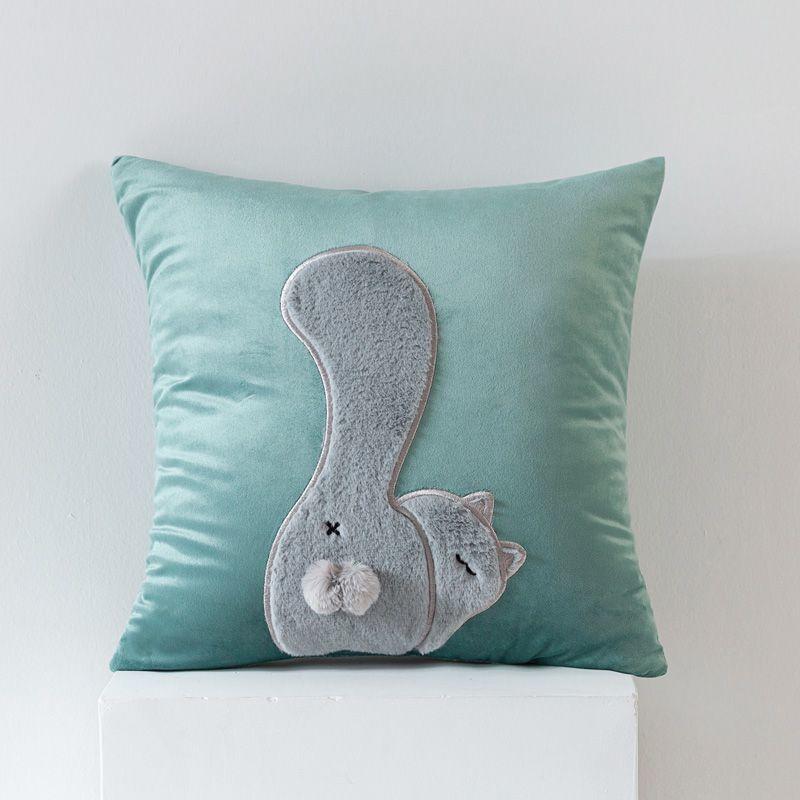 1pcs Cartoon Rabbit Cat Embroidered Cushion Pillow Cover Cute Home Sofa Decorative Cushion Case Gorgeous 45cm Soft Pillowcase