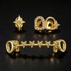New Arrival Iced Out Brass Cubic Zirconia Inlaid Grillz Set for Men Trendy HipHop Dental Grills Nightclub Cosplay Mouth Jewelry