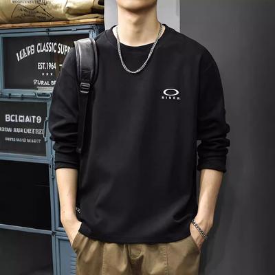 Autumn American Trendy Brand Men'S Long-Sleeved T-Shirt Bottoming Shirt Heavy Loose Round Neck Casual Sweater