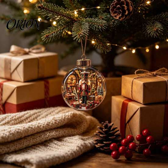 Decorative Lights for Christmas Glowing Ornament with Lanyard, Unique Styles Miniature Glass Pendant LED Santa Claus Snowman Nutcracker Figures Light,