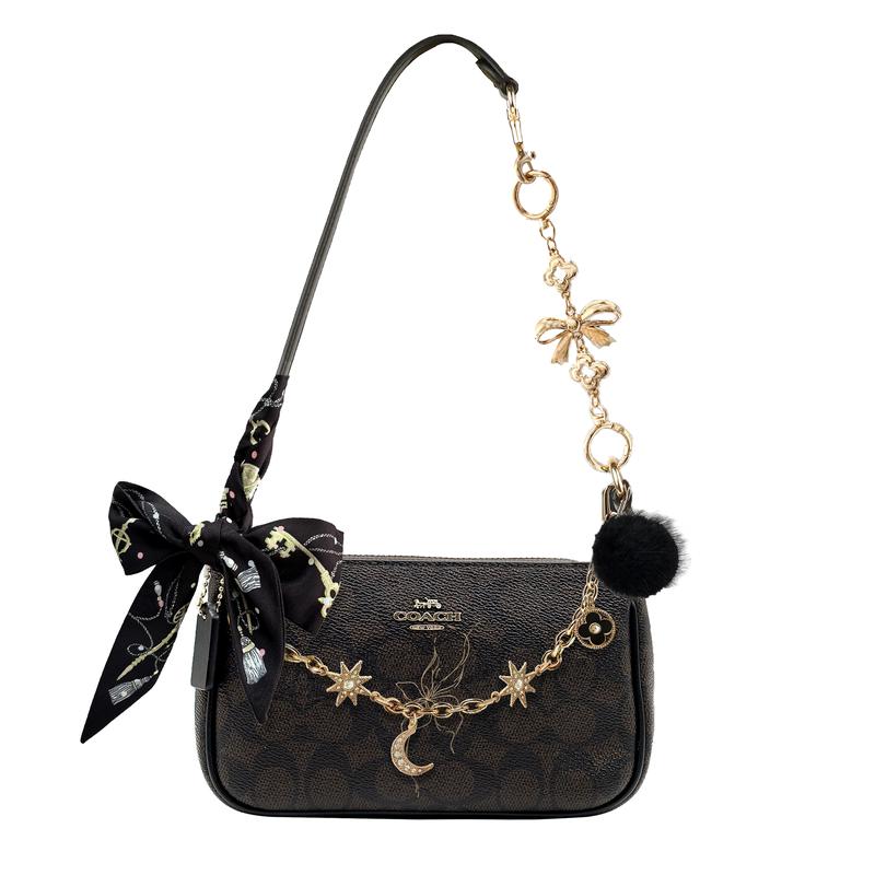 

COACH shoulder bag [Customized Bag] Nolita 19 Retro Classic Old Flower Silver Label Logo Artificial Leather Iris Sleeping Basic Pack (Pack + Dust Bag) срібний