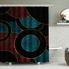 Luxury 3D Waterproof Bath Shower Curtain Fabric Decorative for Home Bathroom Decoration Waterproof Wall Covering Circle Pattern