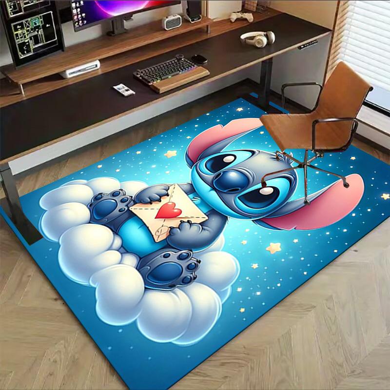 Stitch'S Envelope Adventure Carpet For Playroom Bedroom Living Room Sofa Home Decorkids Game Area Rug Nonslip Floor Mat