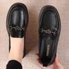 New Autumn Casual Shoes Medium Comfortable Soft Sole Non-slip Middle-aged Flat Shoes Soft Leather