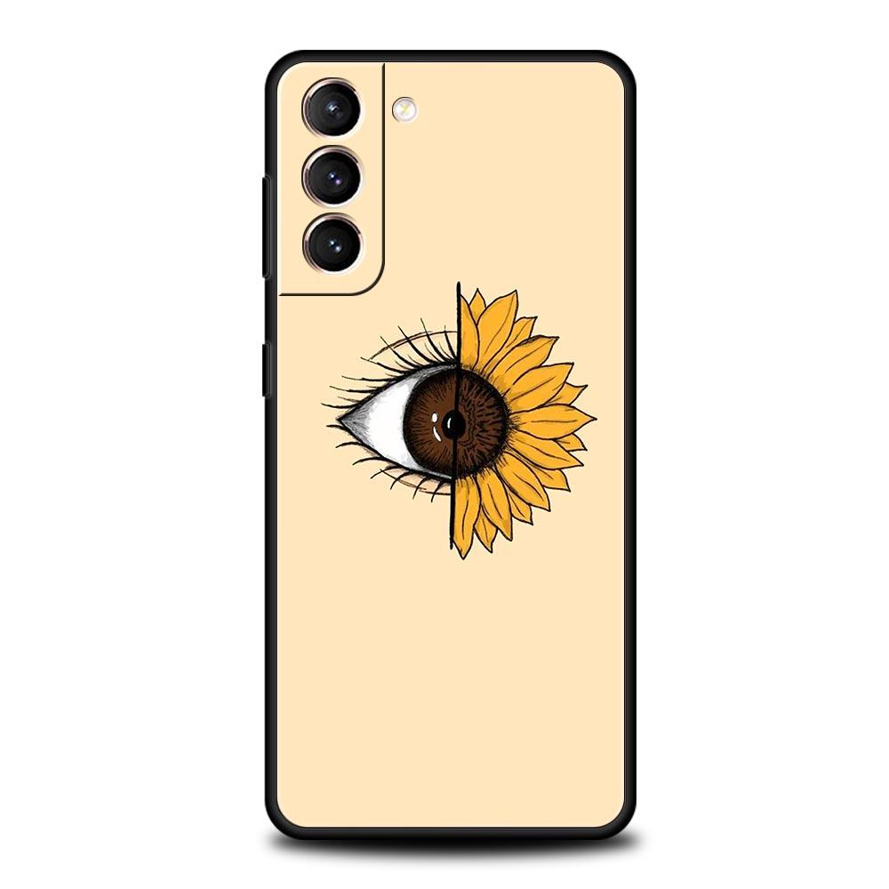 Phone Case For Samsung Galaxy S23 S22 Ultra S20 S21 FE 5G S10 S9 Plus S10E S8 Note 20 Black Cover Lucky Eye Blue Evil Eye Print
