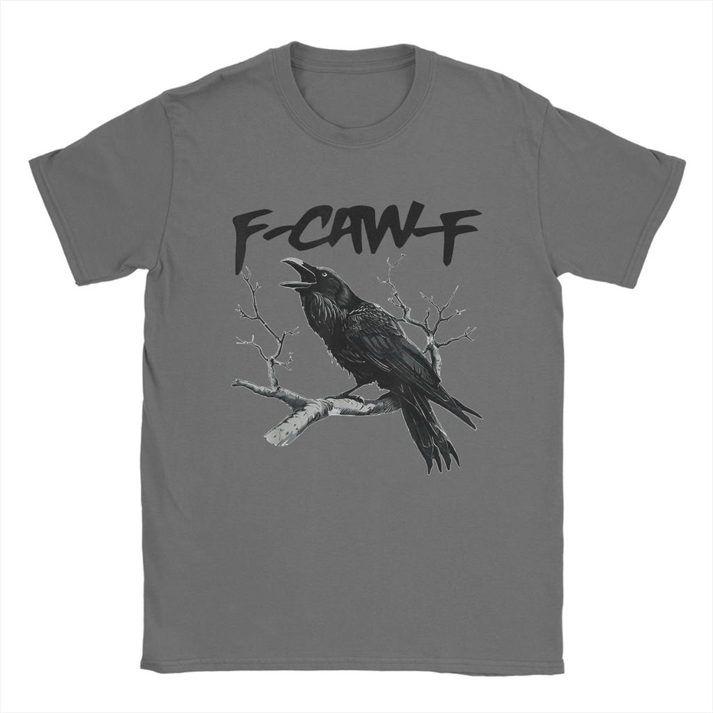 F Caw F Black Bird T-Shirt Beach  Cotton T Shirts For Men's Harajuku Print Tshirt Short Sleeve Classic Top Tees