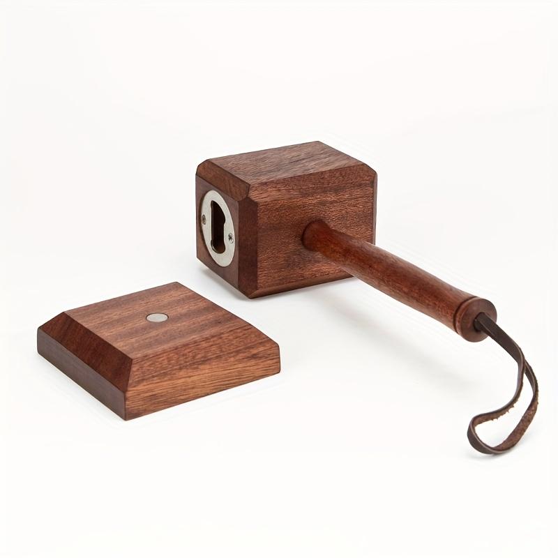 

Деревянный молоток-открывалка для бутылок с магнитной основой, Уникальная открывалка для пивных и винных бутылок, Дизайн ручной работы, Идеально подходит для декора дома или офиса Black Walnut