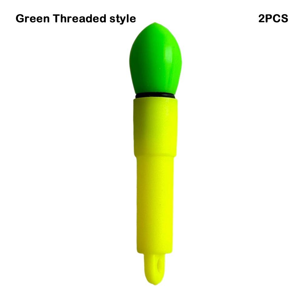 

2pcs Super Bright Electronic Floats Buoy Sensor Color Change night fishing float top night fishing Green Threaded style