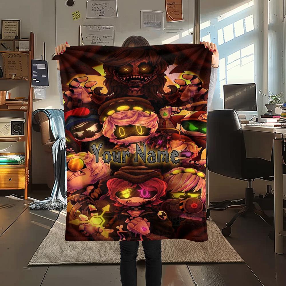 1PC Cyberpunk Hero Custom Name Patterned Flannel Blanket Suitable For All Seasons For Home Decor Warmth And Comfort Gifts Holiday Present